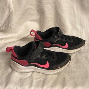 Nike Kids Black and Pink Athletic Sneakers